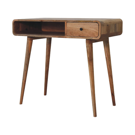 Ashbourne Curved Solid Mango Wood Writing Desk