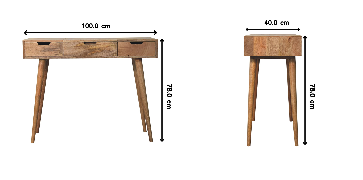 Ashbourne Solid Wood Dressing Table with Mirror And Drawers
