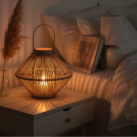 Wicker Lantern - Bedroom Scale